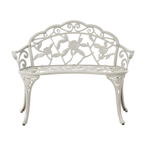 Banc De Jardin Piura 88 Cm Métal Blanc