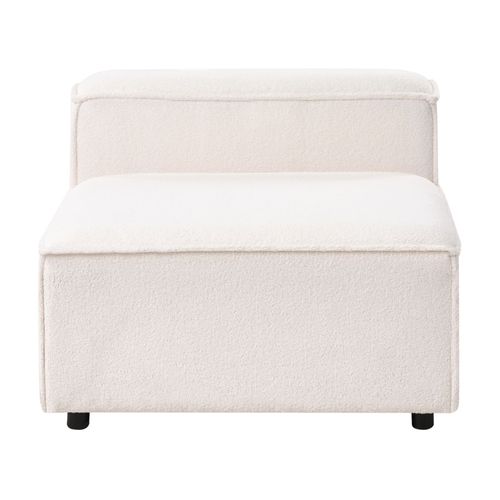 Canapé Modulable 3 Places Ardal Bouclé Blanc Cassé