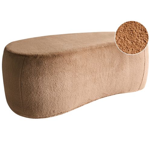 Pouf Bayard Fourrure Synthétique Marron Clair