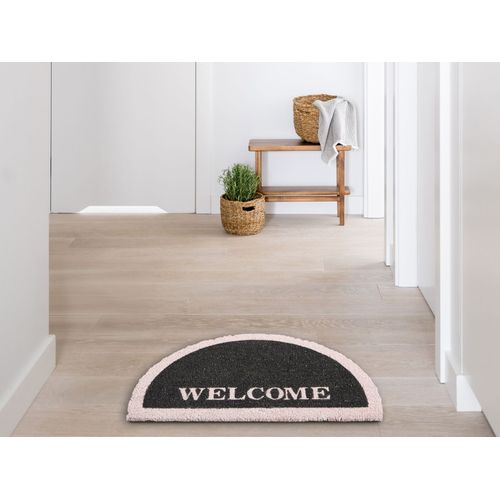 Paillasson Buhi Noir 45 X 75 Cm Texte Fibre De Coco