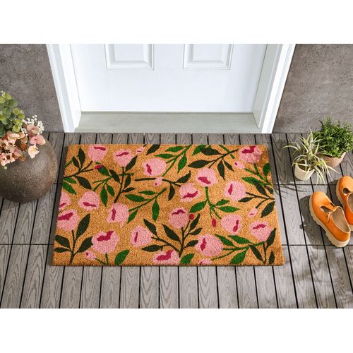 Paillasson Manguao Naturel 60 X 90 Cm Fleur Fibre De Coco