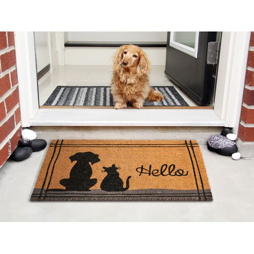 Paillasson Maragang Naturel 60 X 90 Cm Chat Chien Fibre De Coco