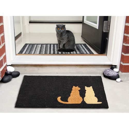 Paillasson Napalit Noir 60 X 90 Cm Chat Fibre De Coco