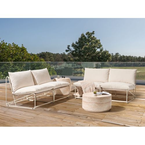 Ensemble De Canapés De Jardin 4 Places Pico Métal Beige Clair