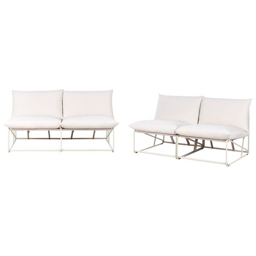 Ensemble De Canapés De Jardin 4 Places Pico Métal Beige Clair