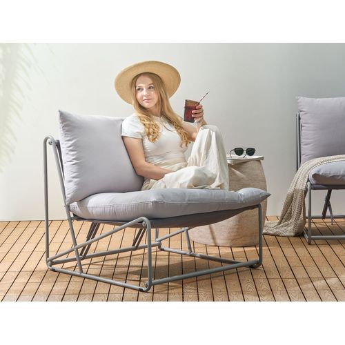 Ensemble De Canapés De Jardin 3 Places Pico Métal Gris