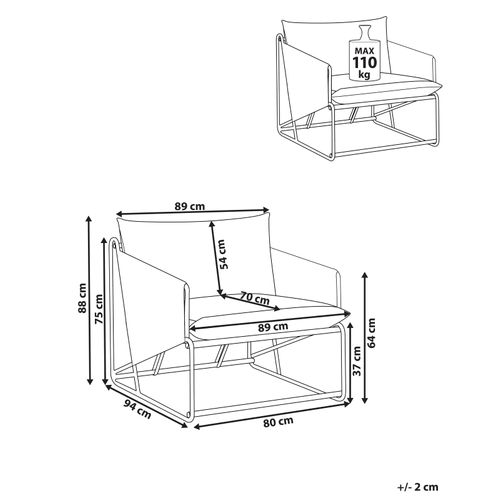 Chaise De Jardin Avec Coussin Ponte Métal Taupe