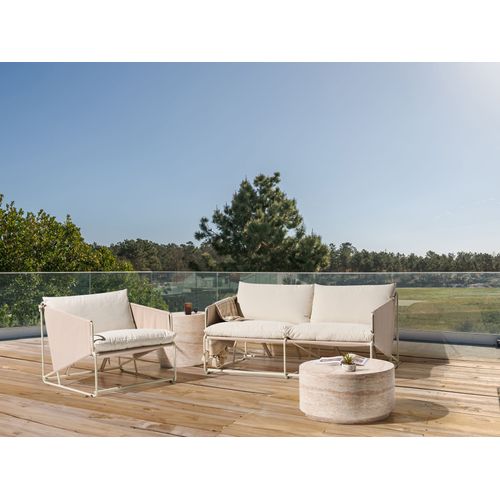 Ensemble De Canapés De Jardin 3 Places Ponte Métal Taupe