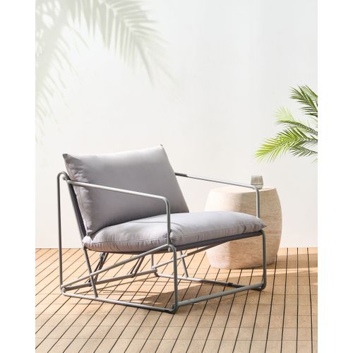 Chaise De Jardin Avec Coussin Ponte Métal Gris