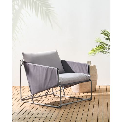 Chaise De Jardin Avec Coussin Ponte Métal Gris
