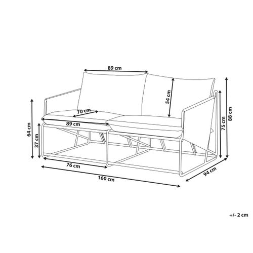 Canapé De Jardin 2 Places Ponte Métal Gris
