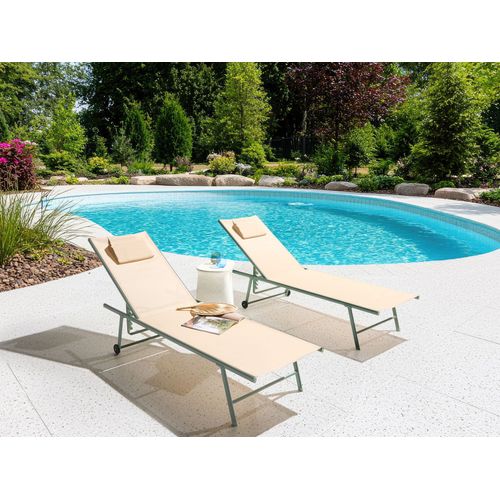 Lot De 2 Transats Soroni Métal Beige
