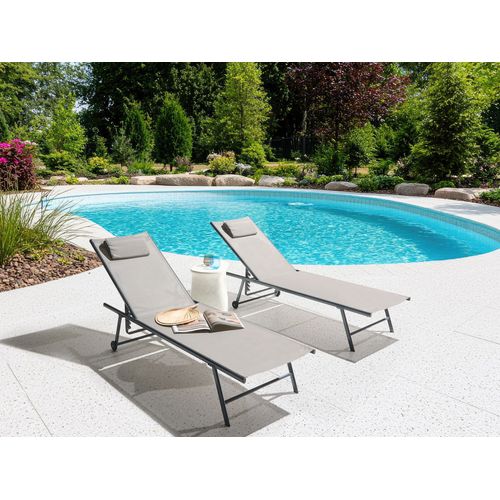 Lot De 2 Transats Soroni Métal Gris Clair