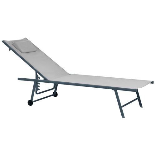 Lot De 2 Transats Soroni Métal Gris Clair