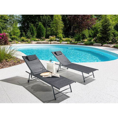 Lot De 2 Transats Soroni Métal Noir