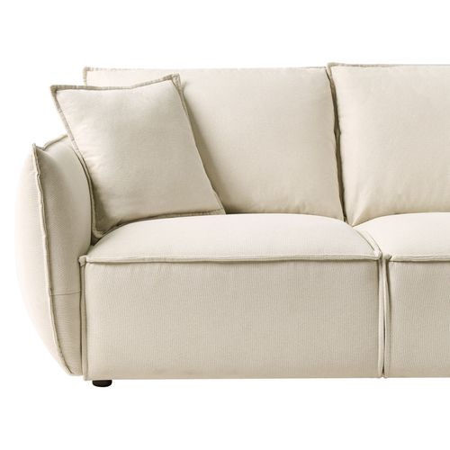 Canapé 3 Places Kunes Tissu Beige Clair