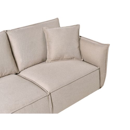 Canapé 3 Places Kunes Tissu Taupe