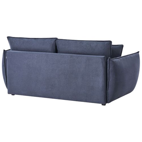 Canapé 3 Places Kunes Tissu Bleu Foncé