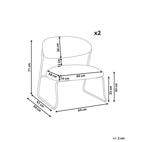 Lot De 2 Fauteuils Kolsva Tissu Blanc Cassé