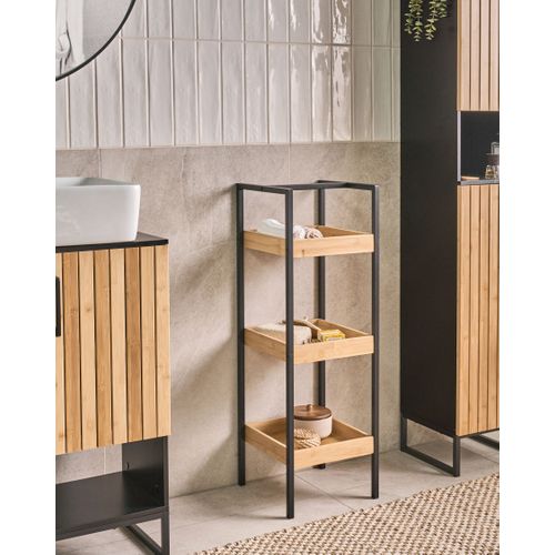 Étagère à 3 Niveaux Tajzara Bambou Marron Clair