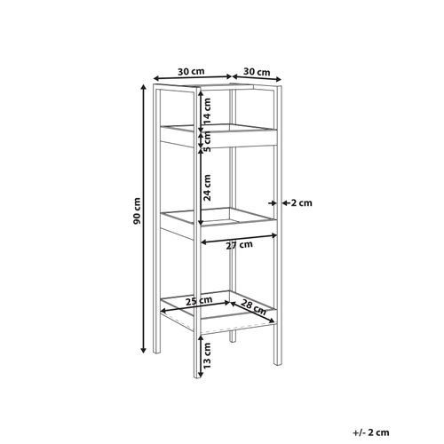 Étagère à 3 Niveaux Tajzara Bambou Marron Clair
