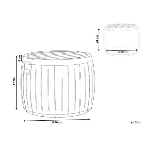 Coffre De Rangement Prinos 56 Cm 56 Cm Gris