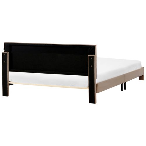 Lit Avec Tiroirs De Rangement Velours Lonzac 180 X 200 Cm Taupe