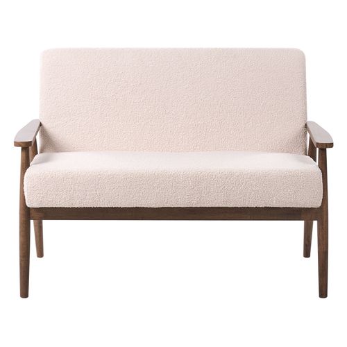 Canapé 2 Places Esrum Bouclé Marron Foncé/beige