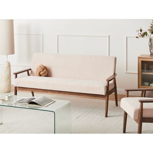 Canapé 3 Places Esrum Bouclé Marron Foncé/beige