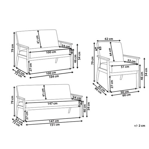 Ensemble De Salon 6 Places Esrum Bouclé Marron Foncé/beige