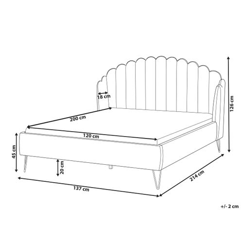 Lit Avec Sommier Velours Ambillou 120 X 200 Cm Taupe