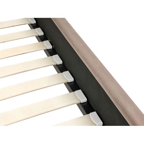 Lit Avec Sommier Velours Ambillou 120 X 200 Cm Taupe