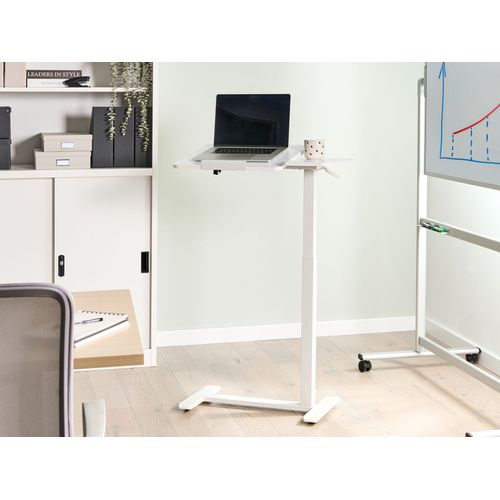 Bureau Réglable Manuellement En Hauteur Pour Ordinateur Portable Schola Blanc 70 Cm 40 Cm