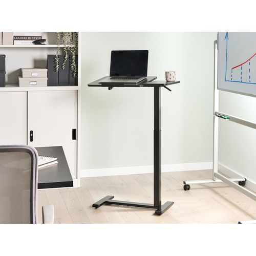 Bureau Réglable Manuellement En Hauteur Pour Ordinateur Portable Schola Noir 70 Cm 40 Cm