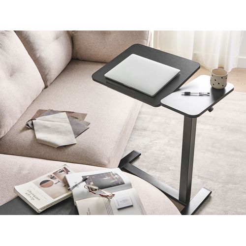 Bureau Réglable Manuellement En Hauteur Pour Ordinateur Portable Schola Noir 70 Cm 40 Cm