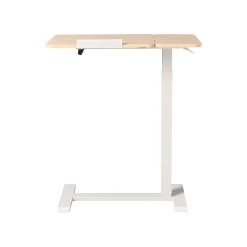 Bureau Réglable Manuellement En Hauteur Pour Ordinateur Portable Marron Clair/blanc 40 x 70 cm