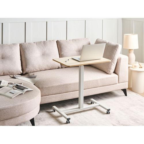 Bureau Réglable Manuellement En Hauteur Pour Ordinateur Portable Marron Clair/blanc  48 x 65 cm