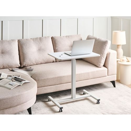 Bureau Réglable Manuellement En Hauteur Pour Ordinateur Portable Academia Blanc 65 Cm 48 Cm