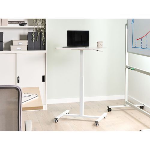 Bureau Réglable Manuellement En Hauteur Pour Ordinateur Portable Academia Blanc 65 Cm 48 Cm