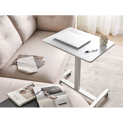 Bureau Réglable Manuellement En Hauteur Pour Ordinateur Portable Academia Blanc 65 Cm 48 Cm