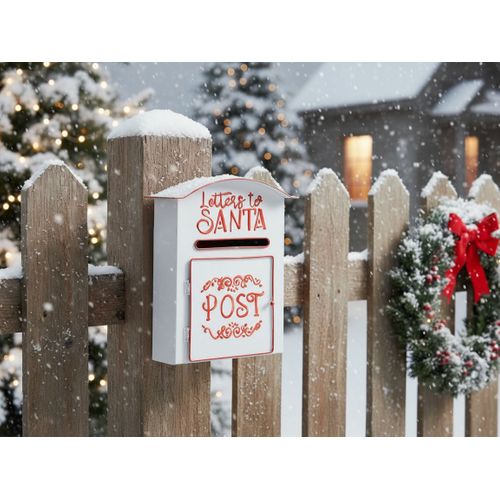 Boîte Aux Lettres Du Père Noël Espoo 30 Cm Blanc