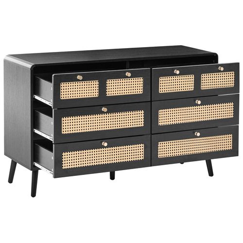 Commode à 6 Tiroirs Moura Noir