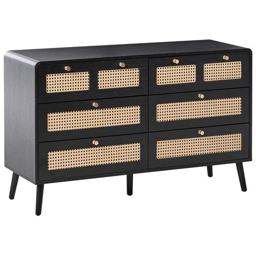 Commode à 6 Tiroirs Moura Noir
