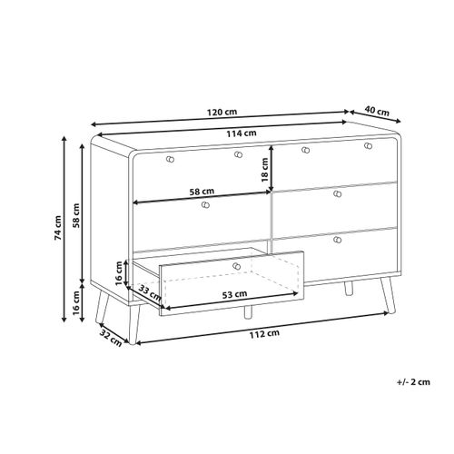 Commode à 6 Tiroirs Moura Noir