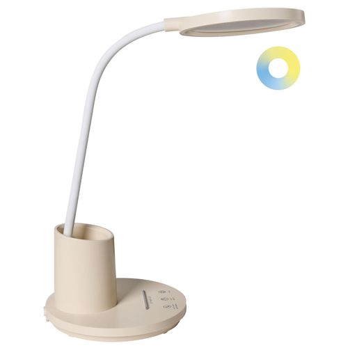 Lampe De Bureau LED Vela Avec Variateur Beige Clair