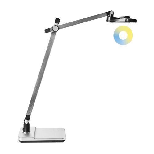 Lampe De Bureau LED Serpens Avec Variateur Argenté