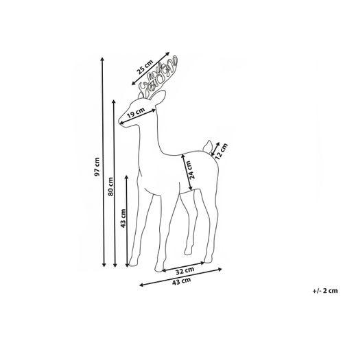 Décoration De Noël LED Grindavik Renne 97 Cm Naturel