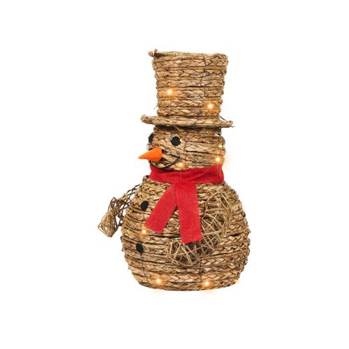 Décoration De Noël LED Olafsvik Bonhomme De Neige 52 Cm Naturel