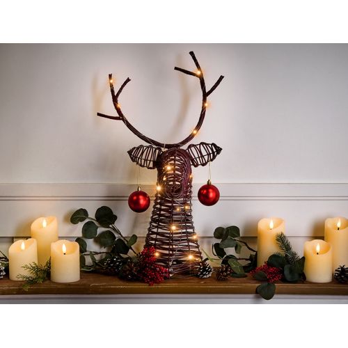 Décoration De Noël LED Dybeso Renne 60 Cm Marron Foncé