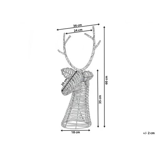 Décoration De Noël LED Dybeso Renne 60 Cm Marron Foncé